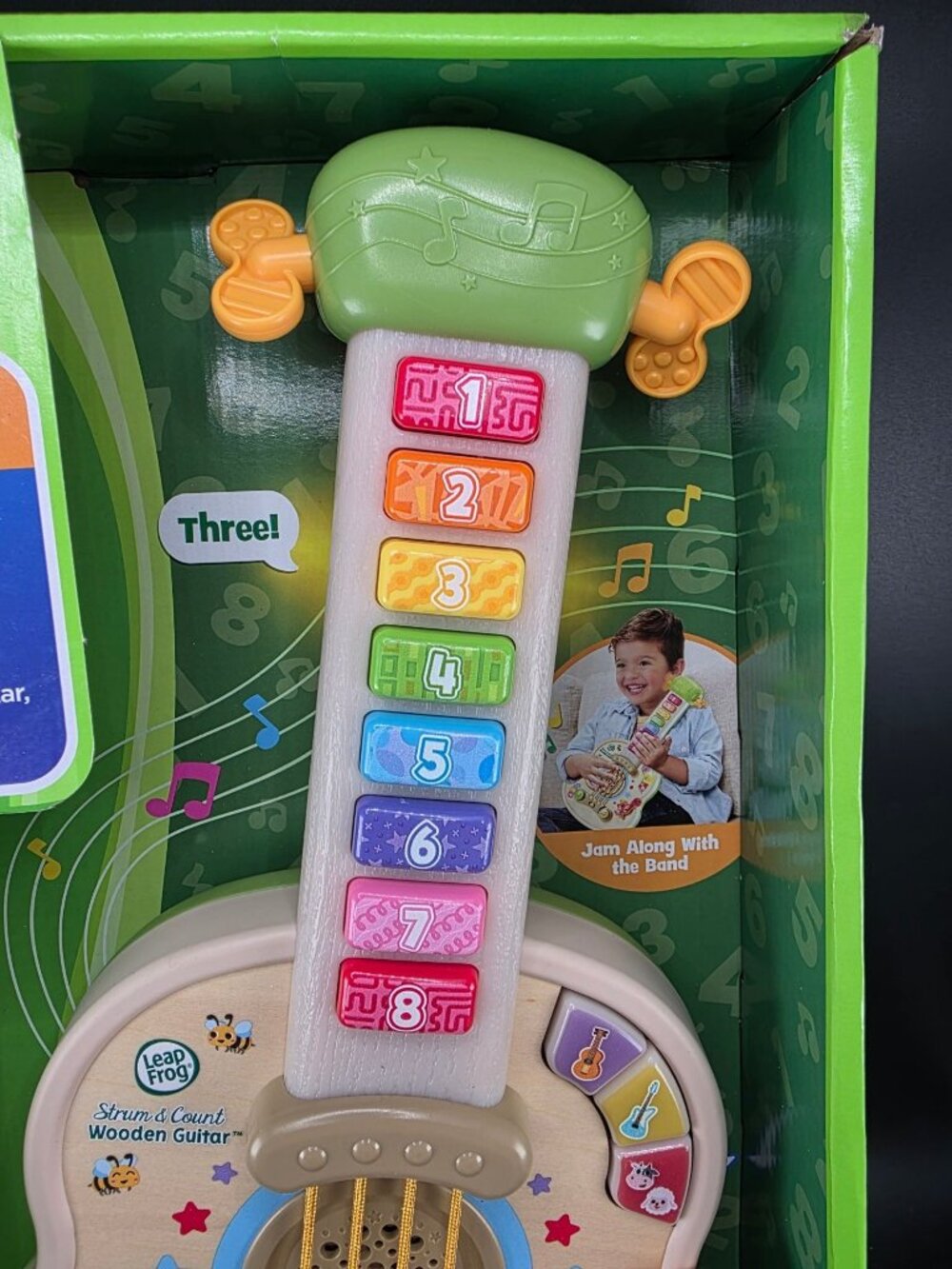 LeapFrog Strum & Count Wooden Guitar Toy Educational Interactive Kids 18+ Months - Picture 3 of 10